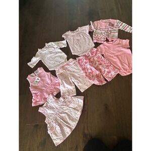 Vtg Y2K NWT Faded Glory Baby Girls Pink Floral Clothing Lot Bodysuits Pants 9pc